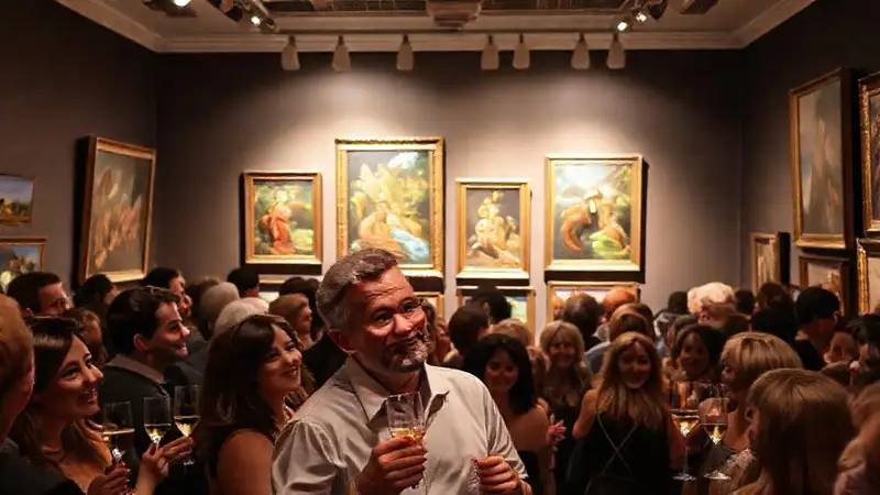 Galería vibrante, celebración y arte alegre