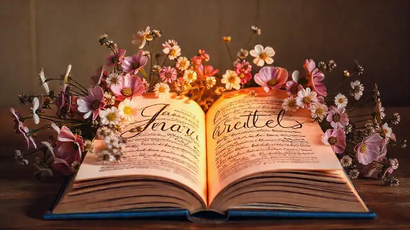 Una carta elegante, floral y vintage